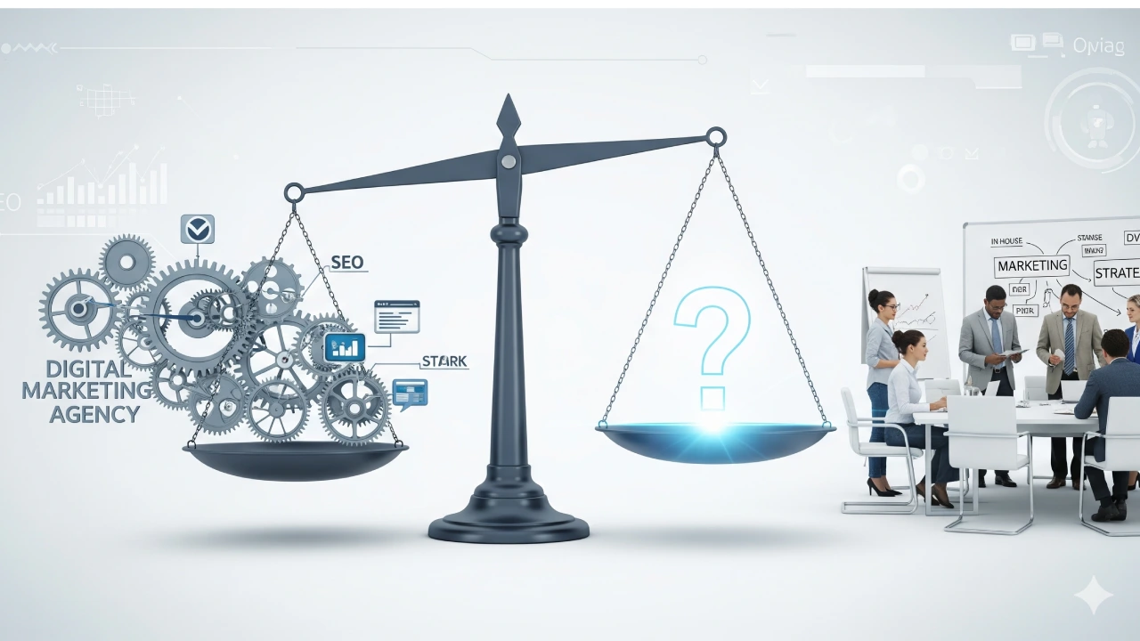Agencia de marketing digital: 7 puntos indispensables para elegir vs. Un equipo interno